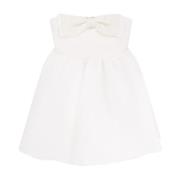 Taffeta decolleté jurk met strik Self Portrait , White , Dames