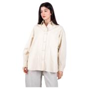 Beige Overshirt Stijlvol Model Roberto Collina , Beige , Dames