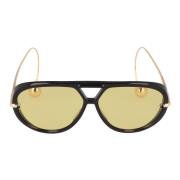 Elegante onregelmatige metalen frame zonnebril Bottega Veneta , Yellow...