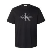 Zwart Logo Katoenen T-shirt Calvin Klein , Black , Heren