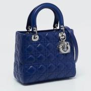 Pre-owned Leather totes Dior Vintage , Blue , Dames