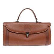 Pre-owned Leather handbags Burberry Vintage , Brown , Dames