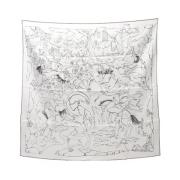 Pre-owned Silk scarves Hermès Vintage , White , Dames