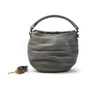 Leren Hobo Tas met Ritssluiting Majo , Gray , Dames