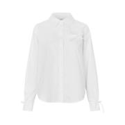 Witte Pofmouw V-hals Blouse mbyM , White , Dames