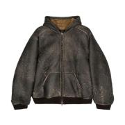 Bruine Distressed Hoodie Balenciaga , Brown , Dames