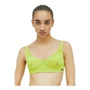 Flocked Mesh Longline Bra Diesel , Green , Dames