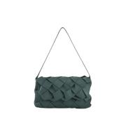 Handgeweven Leren Clutch Tas Malababa , Green , Dames