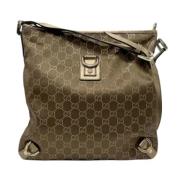 Pre-owned Canvas shoulder-bags Gucci Vintage , Brown , Dames