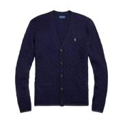 Marineblauwe wollen en kasjmier vest Ralph Lauren , Blue , Heren