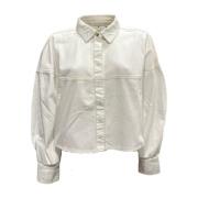 Bubble Shirt Denim Jack Frame , White , Dames