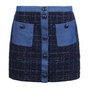 TweedLurex Minirok met Voorzakken Baum und Pferdgarten , Blue , Dames