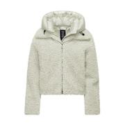 Korte Sherpa Fleece Jas met Afneembare Capuchon BomBoogie , Beige , Da...