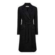 Agnes Dubbele Jas Designers Remix , Black , Dames