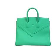 Pre-owned Leather handbags Hermès Vintage , Green , Dames