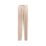 Zijden Oversize Wijde Pijp Broek Giorgio , Beige , Dames