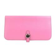 Pre-owned Leather wallets Hermès Vintage , Pink , Dames