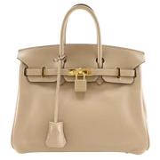 Pre-owned Leather handbags Hermès Vintage , Beige , Dames