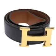 Pre-owned Leather belts Hermès Vintage , Black , Dames