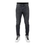 Heren jeans met lage taille en patch Jeckerson , Gray , Heren