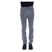 Stretch Denim Jack met Suède Label PT Torino , Gray , Heren