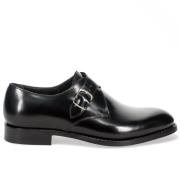 Elegante Zwarte Monk Strap Schoenen Sangiorgio , Black , Heren