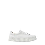 Minimalistische Leren Sneakers Jil Sander , White , Heren