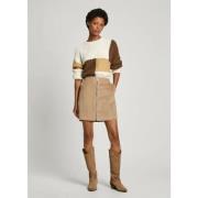 Corduroy Mini Rok met Italiaanse Zakken Pepe Jeans , Beige , Dames