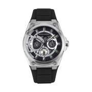 Zwarte Siliconen Chronograaf Horloge Police , Black , Heren