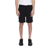 Zwarte Katoenen Heren Bermuda Shorts Hugo Boss , Black , Heren