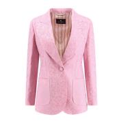 Geborduurde Zijdeblend Jacquard Blazer Etro , Pink , Dames