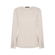 Elegante Viscose Blouse met Splitmouwen Seventy , Beige , Dames