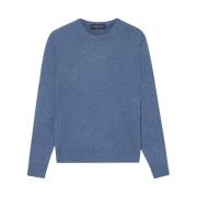 Wol-Kasjmier Ronde hals Sweater Brooks Brothers , Blue , Heren