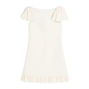 Ivoor Mini Jurk met Ruche Valentino Garavani , Beige , Dames