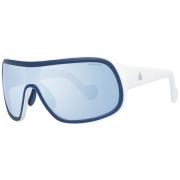 Blauwe herenzonnebril Mono Lens Gespiegeld Moncler , Blue , Heren