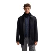 Donkerblauwe winterjas Hugo Boss , Blue , Heren