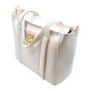 Eco-lederen Beige Tas met Slot V73 , Beige , Dames