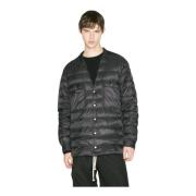 Gewatteerd Donsjack met Logopatch Moncler , Black , Heren