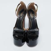 Pre-owned Leather sandals Valentino Vintage , Black , Dames