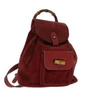 Pre-owned Suede backpacks Gucci Vintage , Red , Dames