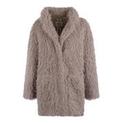 Faux-Fur Lapel Coat met knoopsluiting S.w.o.r.d 6.6.44 , Beige , Dames