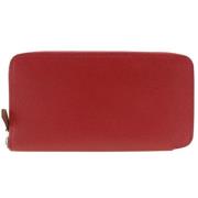 Pre-owned Leather wallets Hermès Vintage , Red , Dames