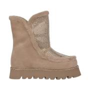 Enkellaarzen met bont-effect en glitter Alma EN Pena , Brown , Dames