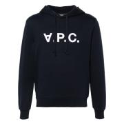 Katoenen hoodie in verschillende kleuren A.p.c. , Blue , Heren