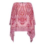 Roze Bloemen Paisley Zijden Top Etro , Pink , Dames