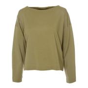 Cropped Longsleeve met Boothals Drykorn , Green , Dames