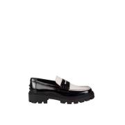 Leren Bicolor Mocassins met Front Cut Tod's , Black , Dames