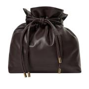 Mini Tie Bag in Mocca Leer Co'Couture , Brown , Dames