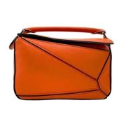 Pre-owned Leather handbags Loewe Pre-owned , Orange , Dames