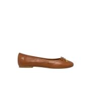 Beige ballerina flats met logo Ralph Lauren , Beige , Dames